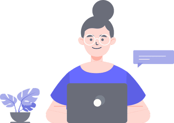 Ilustración de una persona frente a su computadora revisando su sitio.
